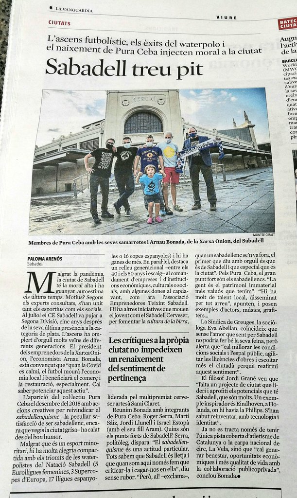 palomarenos's tweet photo. #Sabadelltreupit #Sabadelltiradeorgullo Si voleu conèixer l'essència del #sabadellenquisme, avui ho explico a @LaVanguardia, de la mà de #PuraCeba, la @xarxaonion, l'ascens a 2A del @CESabadell o els triomfs de les waterpolistes del @CN_Sabadell. #OrgullSabadell https://t.co/tIk8PT8nL3