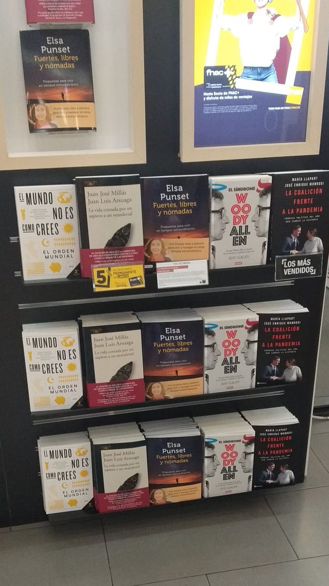 Nos mandan esta foto de un <a href="/Fnac_ESP/">Fnac España</a> en Madrid. ¡Nuestro libro, El mundo no es como crees, está entre los más vendidos!
Cómo mola (y qué privilegio) compartir estante con <a href="/edugalan/">Edu Galán</a>, <a href="/MLlapartVarona/">María Llapart Varona</a>, <a href="/monrosi/">José Enrique Monrosi</a>, <a href="/elsapunset/">Elsa Punset</a>, <a href="/JuanJoseMillas/">Juan José Millás</a> y <a href="/JuanLuisArsuaga/">Juan Luis Arsuaga</a> 🥰