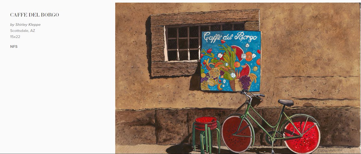 outrageousrd's tweet photo. So pleased to be part of this exhibit: Kentucky Watercolor Society  Aqueous USA 2020 On-Line, September 8-October 31, 2020, Juror of Selection and Awards: Anne Abgott
Featured piece: “Caffe del Borgo”. https://t.co/bC3zzgKvEP