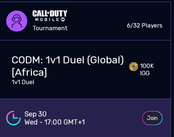 @IG_Galaxy is setting everywhere ablaze with CODM 1v1 Duel (Global) for Africa, it's free entry to earn $IGG at iggalaxy.com.Time:17:00 GMT+1 Wed Sept 30
@LagosESports @esportsGhana @fusedunisports @TheN_G_C @EsportsNigeria @eSportsAfrica @EasyGamingGrou2 @esportskenya