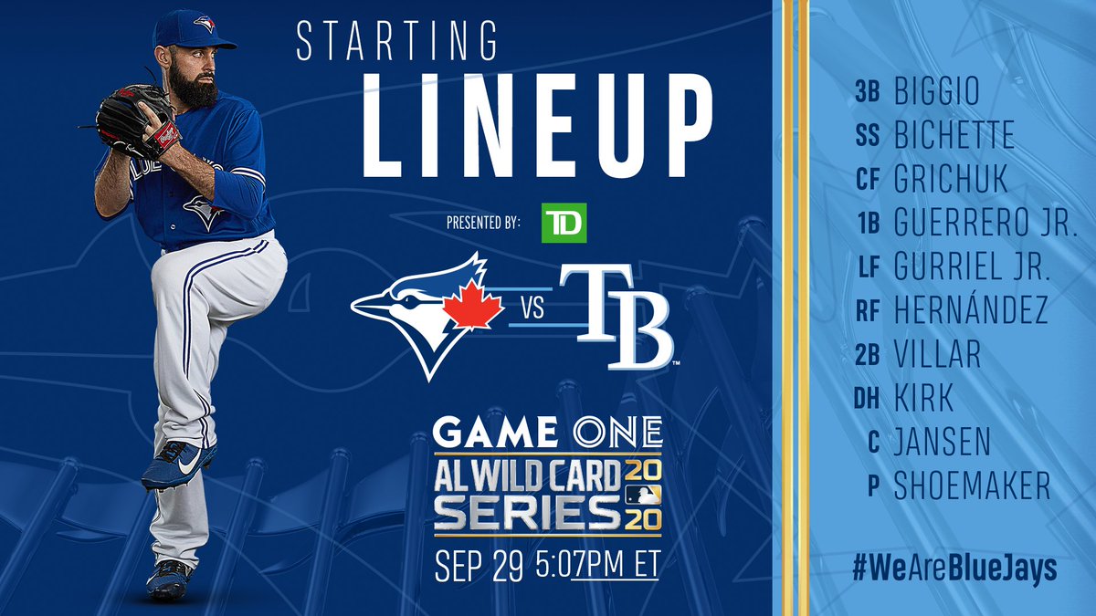 BlueJays's tweet image. 🚨 OUR GAME 1 LINEUP 🚨 #WeAreBlueJays