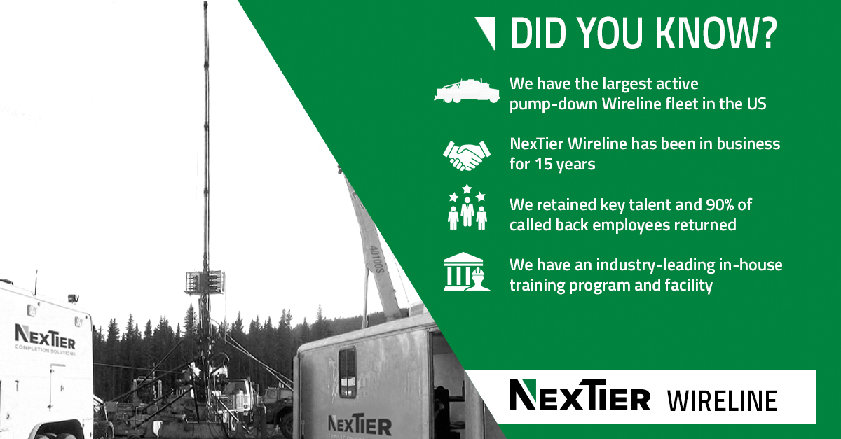 With the largest Wireline fleet in the US, NexTier has the capabilities and expertise to keep your operations running smoothly.

To learn more about our Wireline solutions visit us at:
nextierofs.com/solutions/comp…