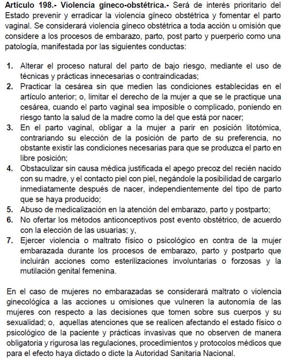 Finalmente: no hagan caso de las mentiras e ignorancia de <a href="/4pelagatos4/">4 Pelagatos</a>. Vean el artículo 198 sobre violencia gineco-obstétrica. Hubiera significado un gran avance para el sistema de salud y para todas nosotras. Aquí se los dejo: <a href="/SebasPalaciosSP/">Sebastián Palacios</a> <a href="/drwilliamgarzon/">Dr. William Garzón</a> @elpartoesnuesEC
