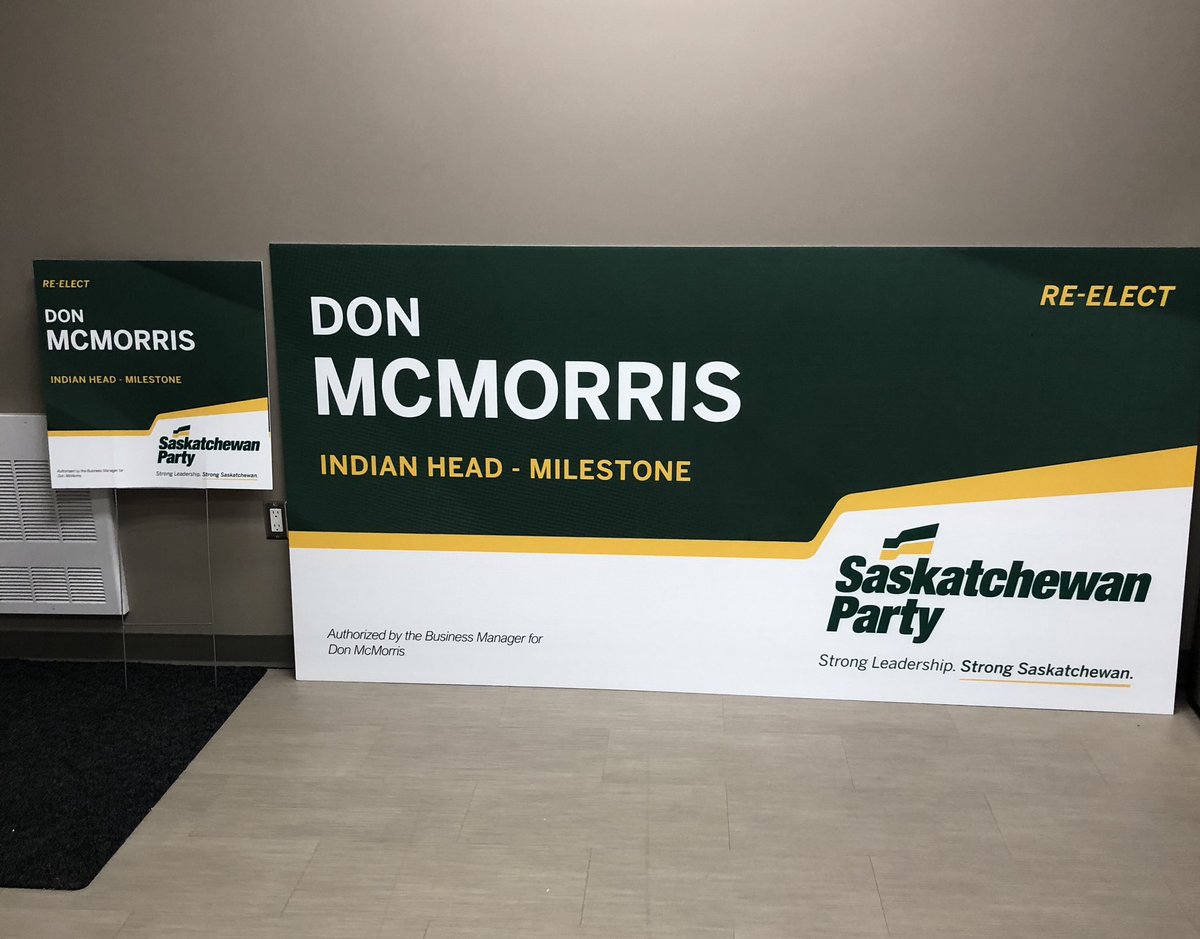 Lots of signs available. Will deliver in the constituency.      Call 1 (306) 570-6323
They are flying out of here ha partially because of the wind