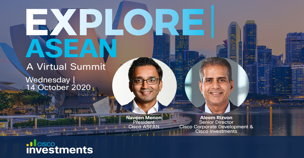 Cisco_Invests's tweet photo. Join us for #EXPLOREASEAN w/ @naveenmenon2017 and our team discussing how Cisco's investment and M&A strategy helps capture major #tech transitions including #5G #cloud #AI
Sign up to join us live: https://t.co/jYA22pWMmu https://t.co/cJRmNXj7yN