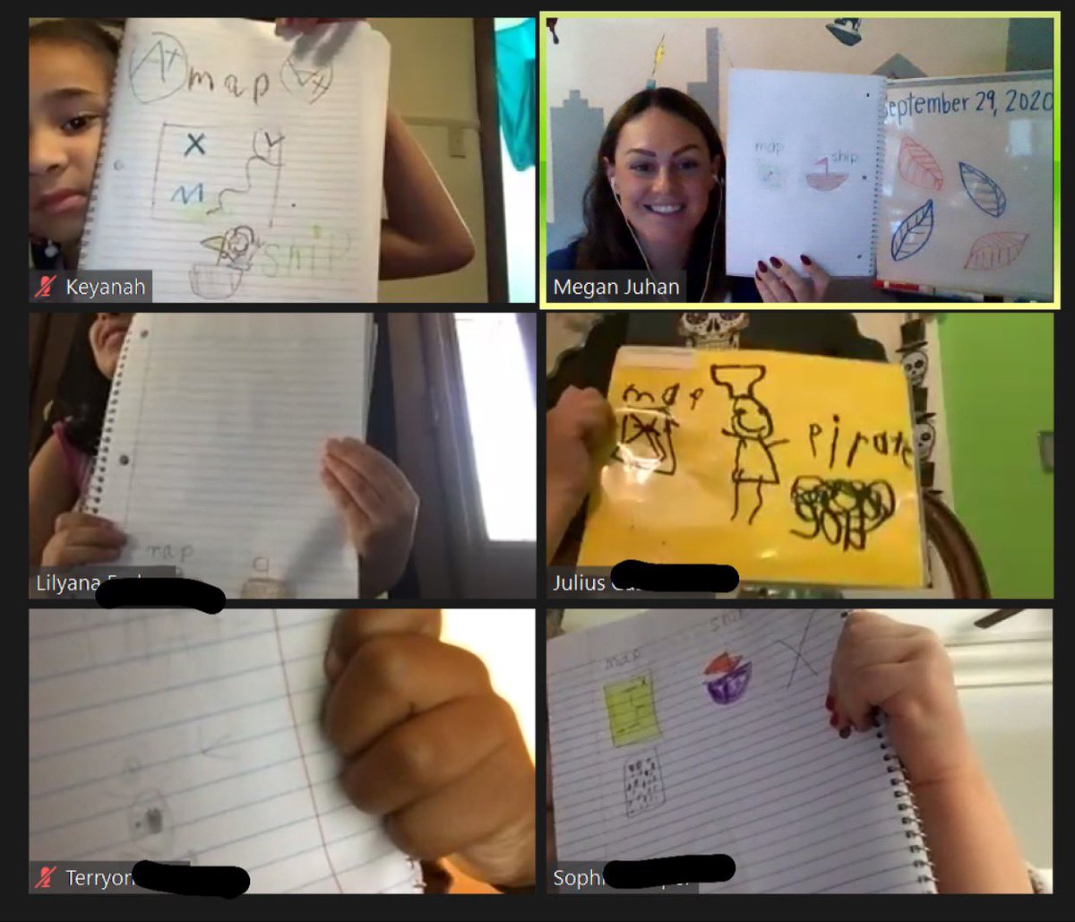 MeganJuhan's tweet photo. Guided Reading- Virtual Style!
Today we drew a picture and labeled details from our guided reading book 📖📓💻
@KCIAcademy #firstgrade #virtuallearning https://t.co/s9VZMvwAeo