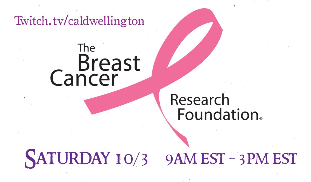 Charity Stream for @BCRFcure on Sat. 10/3! They're an amazing organization helping further the research into breast cancer! #charitystream #charity #twitch #twitchstreamer #breastcancer #breastcancerawareness