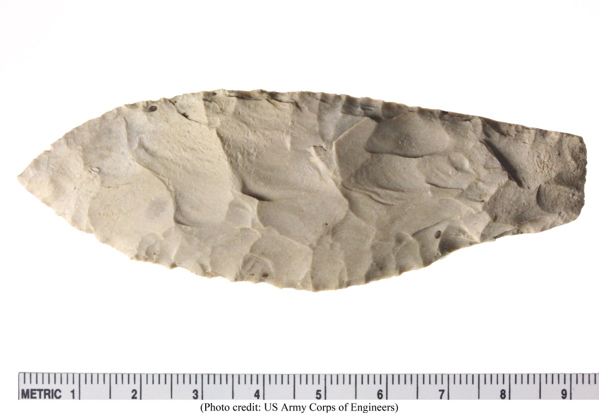 archaeology_aia's tweet photo. Today’s #artifact comes from @KC_USACE Smithville Lake. Processed by the St. Louis #VeteransCurationProgram lab, this is a chunky lithic preform with a random flaking pattern. Preforms are a step in the process of creating chipped stone tools. #IADVCPArtifact #IAD2020 https://t.co/zEtJsSrmV8