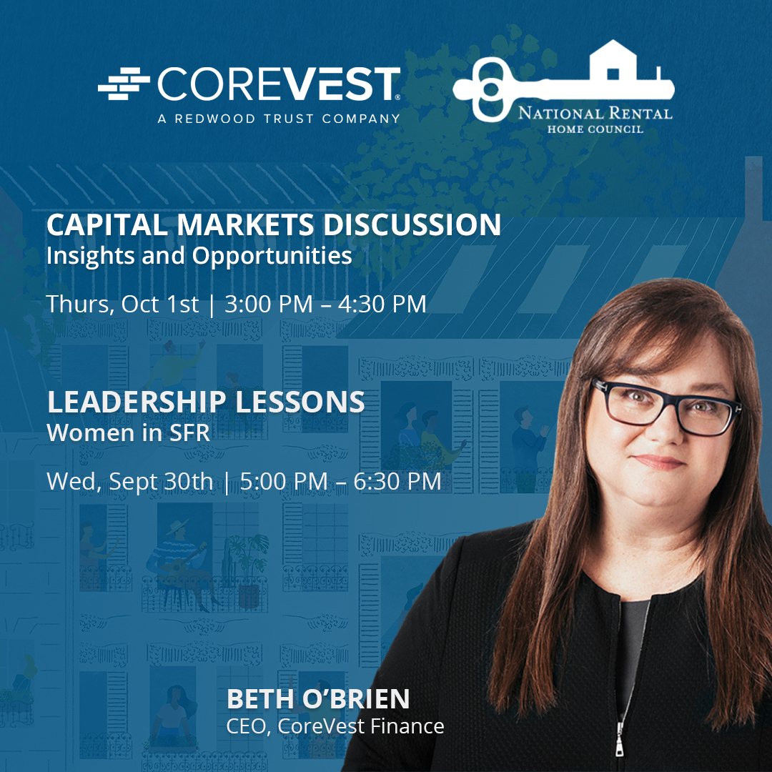 Join #CoreVest CEO Beth O'Brien as she shares the latest insights and opportunities for #CapitalMarkets and #LeadershipLessons for women in SFR at <a href="/NRHCouncil/">National Rental Home Council</a>’s virtual event. Click below for more info or to register.

conference.rentalhomecouncil.org/2020-registrat…