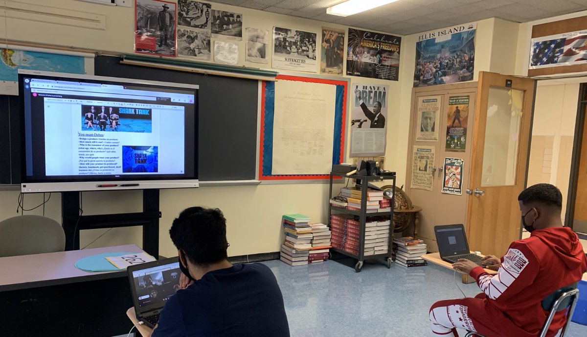 My ENL PIG/Eco seniors creating Shark Tank product pitches using google meet breakout rooms! <a href="/Google/">Google</a> <a href="/ABCSharkTank/">Shark Tank</a> <a href="/BayShore_SSDept/">Bay Shore Social Studies</a> #DreamLeadAchieve