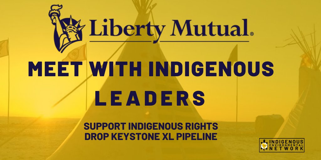 Without insurance, Keystone XL can’t be built.

<a href="/LibertyMutual/">Liberty Mutual</a> has a clear choice: Listen to leaders of 16 Tribal Nations, or stand with the #fossilfuel industry &amp; <a href="/TCEnergy/">TC Energy</a>, the corp behind #Keystone.

#NoKXL #StoptheMoneyPipeline #InsureOurFuture #ClimateActionNOW #Indigenous