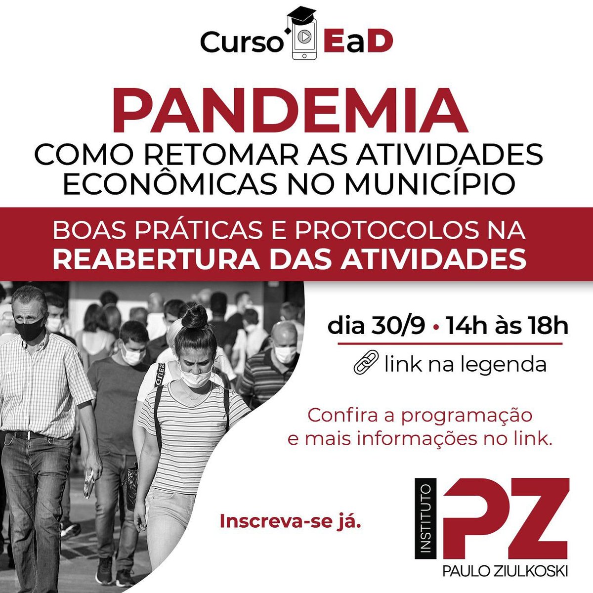 AscomATM's tweet image. O Instituto Paulo Ziulkoski lançou a qualificação totalmente online: Como retomar as atividades econômicas no município com a pandemia- Práticas de protocolos de abertura das atividades.

Confira 👉bit.ly/2G1n6pe

#ATM #InstituloPauloZiulkoski #ipz #pandemia #gestão