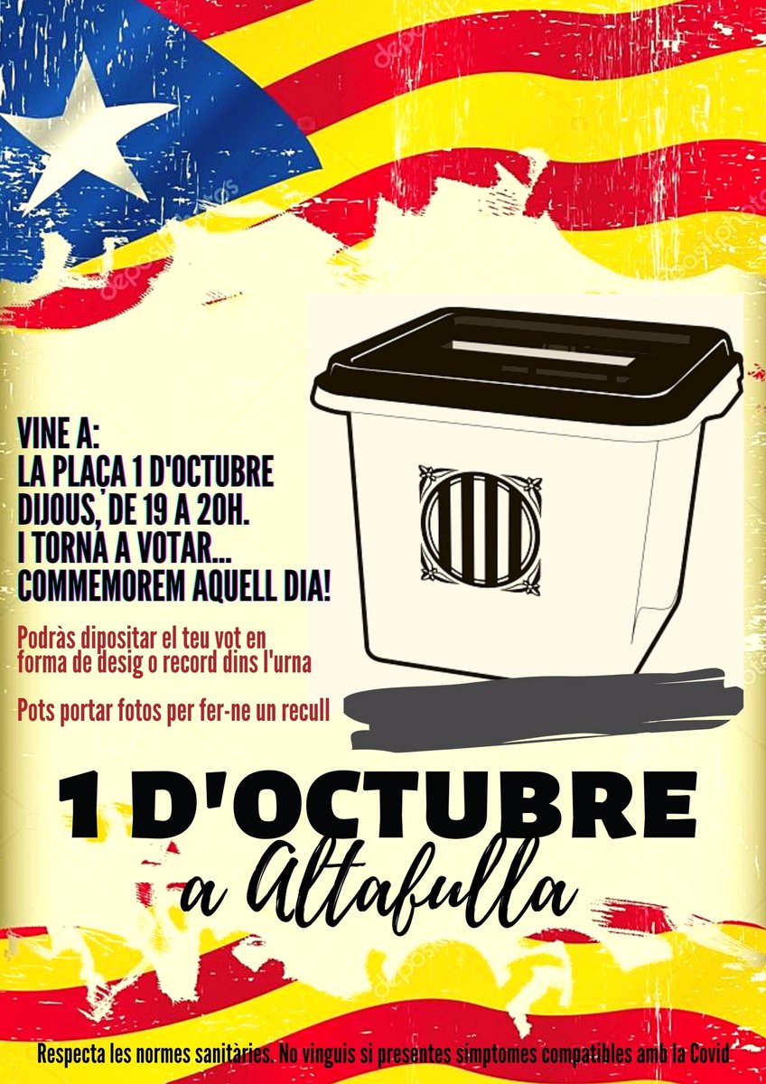 Us esperem a totes i tots! Mantinguem viu l'esperit de l'1 d'octubre!