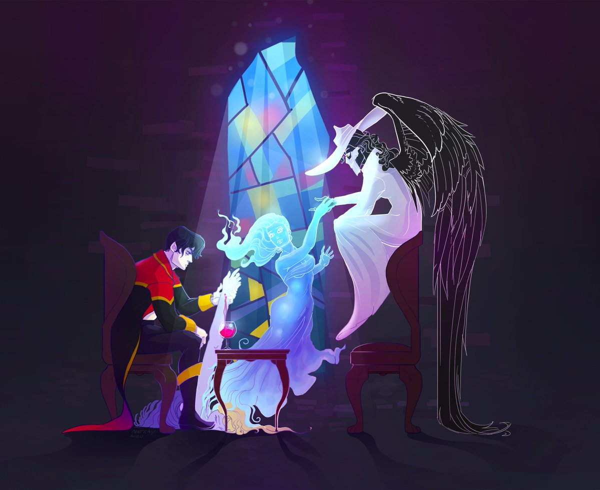 TheDeepEndGames's tweet photo. Meet Grim. It's...complicated.

(This is our favorite concept piece for Romancelvania, called "Old Pals", and it's by @hellonatkay , whose BIRTHDAY is TODAY). https://t.co/8id6Tp0D7g