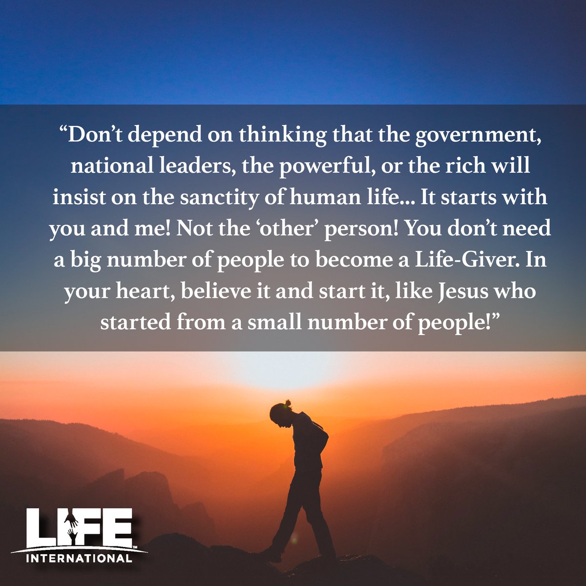 LIFE_Intl's tweet photo. This powerful quote from our partner in Bhutan highlights a profound truth: transformation begins with you and me. The journey of a life-giver begins with individuals who desire to make known the Father's heart for life and the hope of the Gospel! https://t.co/wJMJbpjEZL