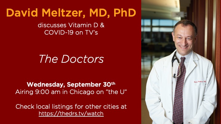 Be sure to tune into The Doctors TV show tomorrow morning at 9 CST, where Section Chief @davidomeltzer will be discussing Vitamin D and COVID-19!