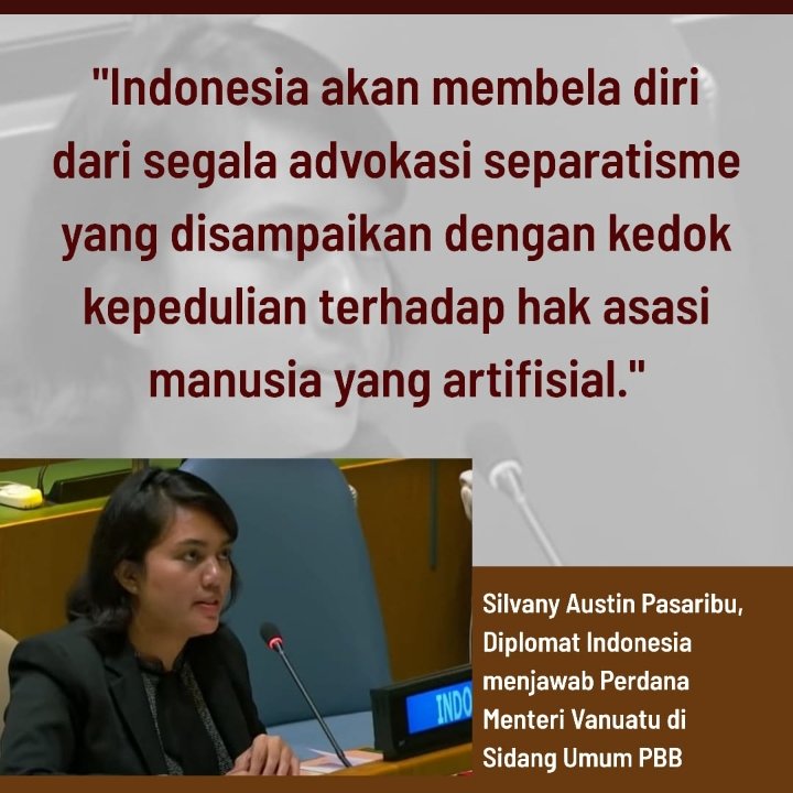 ihadrianip's tweet photo. Jelas dong Indonesia akan membela diri dari advokasi #seperatisme berkedok kepedulian HAM artificial. Cakep ini jelas, tegas dan lugas!!!.Nah coba dengar Cici Vero tuh pernyataan jelas bela rakyat, bukan spt KAMU khianati rakyat NKRI.#Papua @KelianBanjar_GK @babe_acak @dubie_tina https://t.co/rxH217ME3t