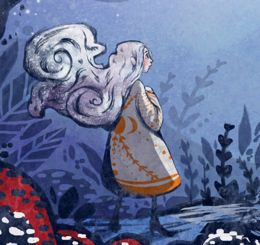 FromMiharut's tweet photo. Our new story is on the way! Here's the answer to last week's question what is Elka looking at?

#kidlit #children #childrensbook #book #illustration #illusztráció #digitalart #childlit #bookillustration #art #fairytale #teaser #deer #night #moonlight https://t.co/QE1Jipthbq