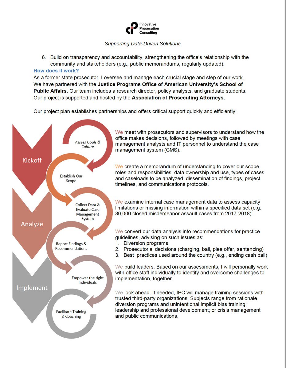 InnovativePros3's tweet image. What is Innovative Prosecution Consulting? 

We will ignite change through data-driven policy reform within state prosecutor offices.