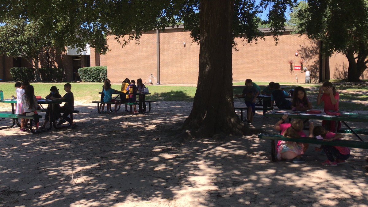 Math outside. Grateful for.. #outdoorspaces and  #perfectweather <a href="/HumbleISD_BBE/">Bear Branch Elem</a> <a href="/HumbleISD/">Humble ISD</a>