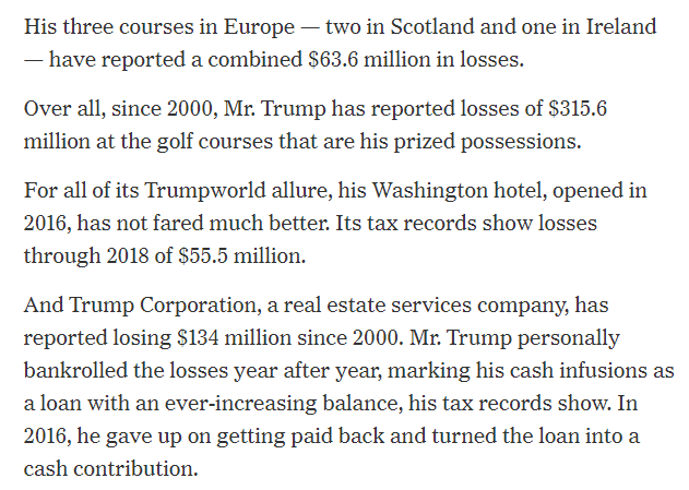 It's hard to imagine a sound reason for liquidating over 99.5% of a $220 million securities portfolio and dumping the money into massively unprofitable businesses but, well, that's what the filings suggest Trump has been doing these past 6 years. /13