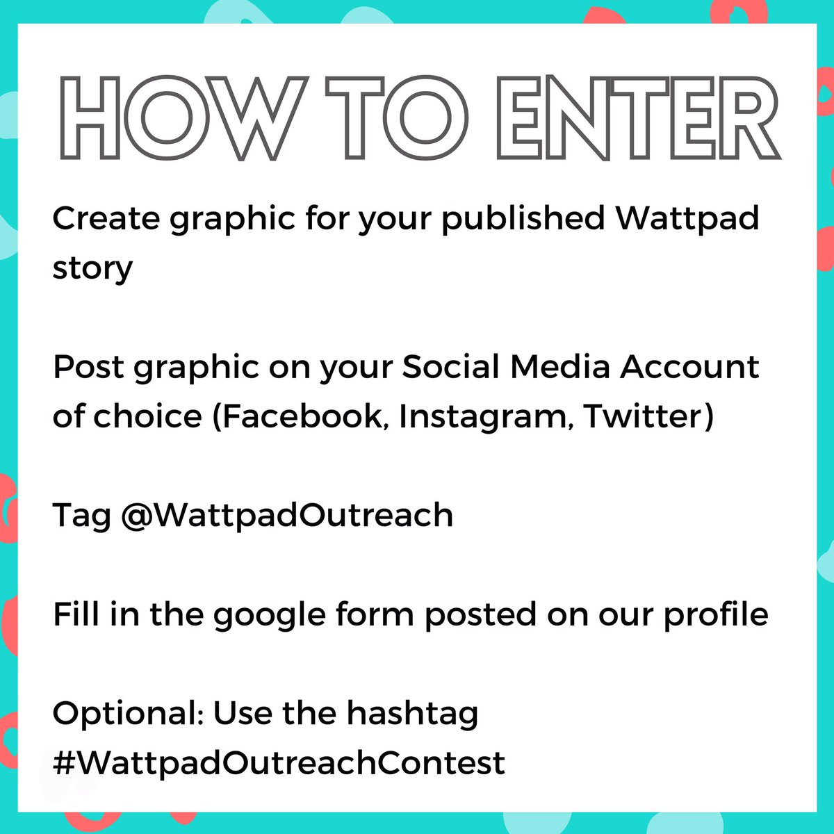 WattpadOutreach's tweet photo. We are so excited to announce our Social Media Graphics Contest!
Do you like creating graphics/aesthetics for your Wattpad Stories?
If so, now is your time to shine!
Check the graphics for details and drop any questions in the comments! https://t.co/ZwDYmLtwtG