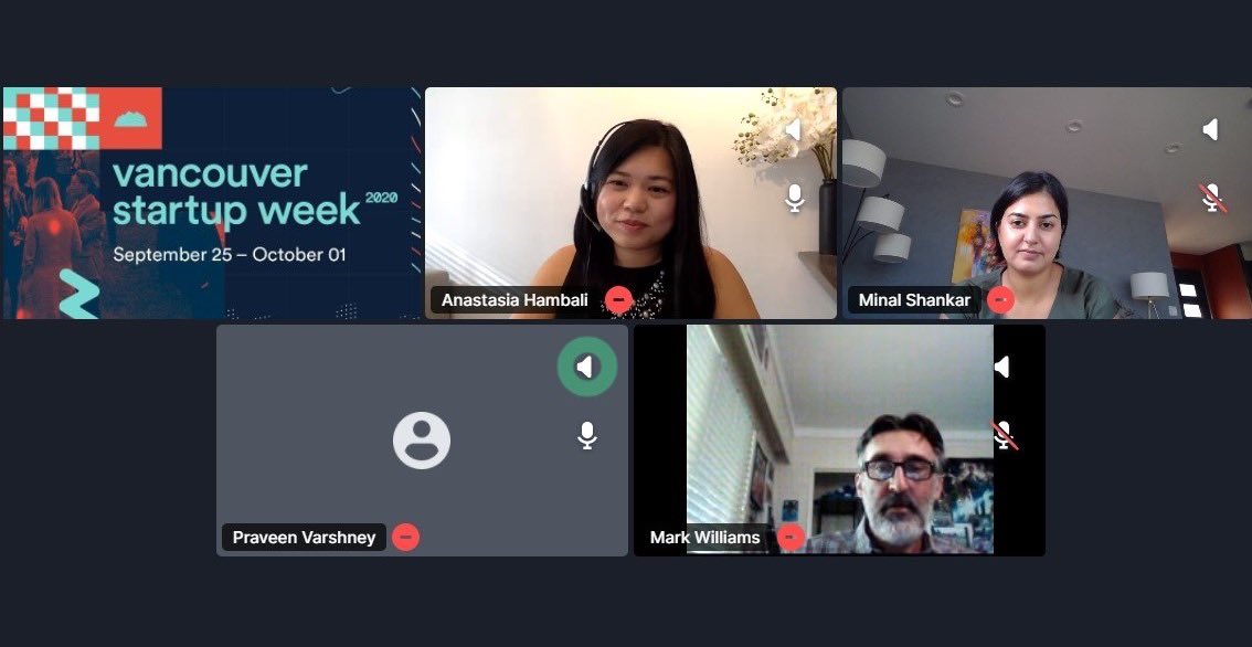 wearebctech's tweet photo. We had a great panel yesterday during #VSW2020 on 'Funding Options for Your Startup'. Thank you to our great speakers - Mark Williams (co-founder of @elasticpath), Minal Shankar of @SREDEasly and @praveenkv of Varshney Capital! @vanstartupweek https://t.co/h7HMazo6Ph