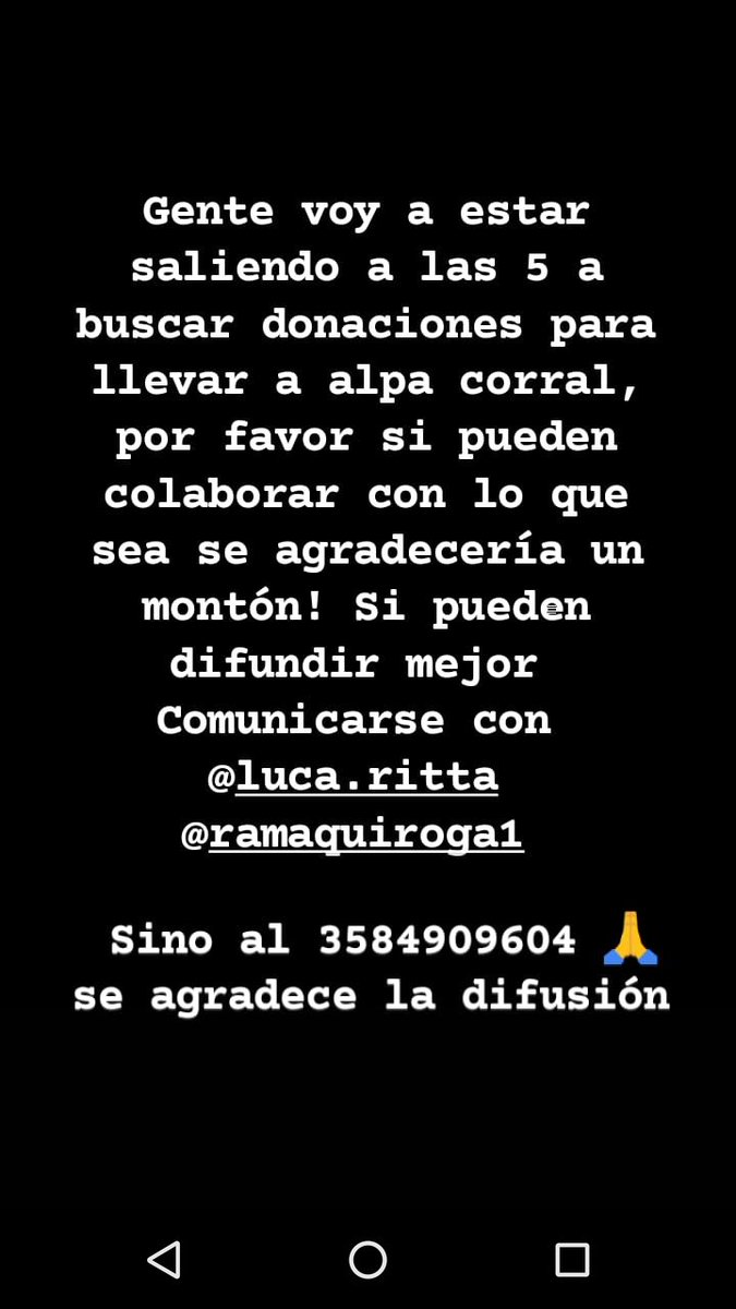 Por favor si pueden difundir se agradecería, y si pueden donar lo que sea también, mucho más. 3584909604! Hablen y vamos a estar pasando a buscar donaciones