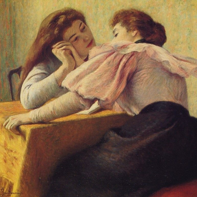 isapphic's tweet photo. no one asked but here's women gazing at each other in paintings https://t.co/PjQcSY9sUi