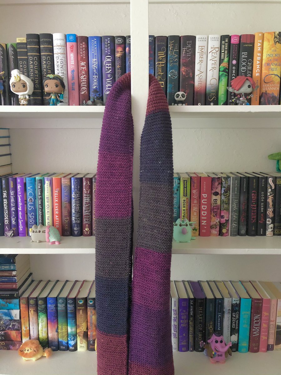  SCARVES Left: one of my sister’s first scarves. A gift to our mom last year. That rainbow yarn is one of my favorites! Right: my sister’s latest finished project. What perfect fall colors, am I right?! 