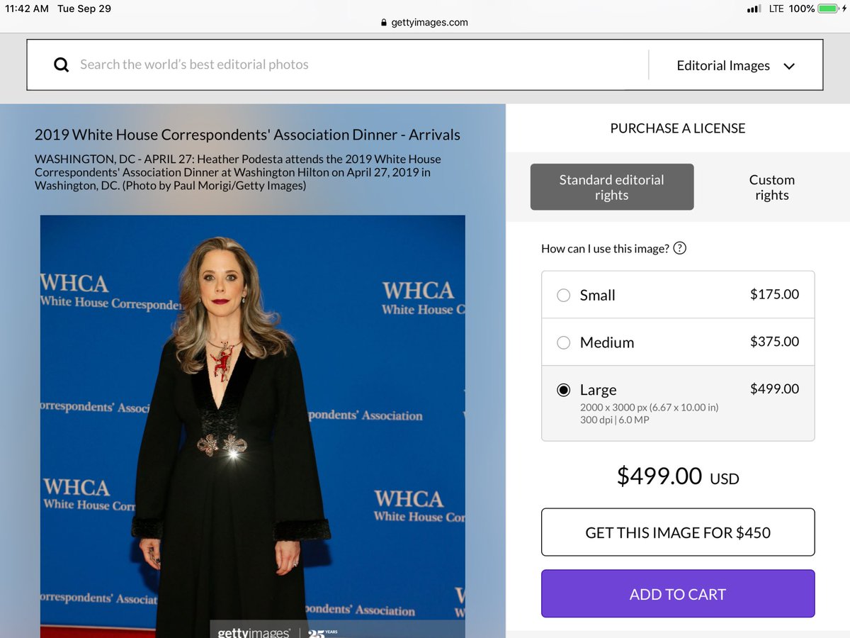 @Justwanttokno11 @ffe3301 Here’s some sauce to back this up. I took a screenshot from Getty images and yes she wore this to the 2019 correspondence dinner and it’s not photoshopped.