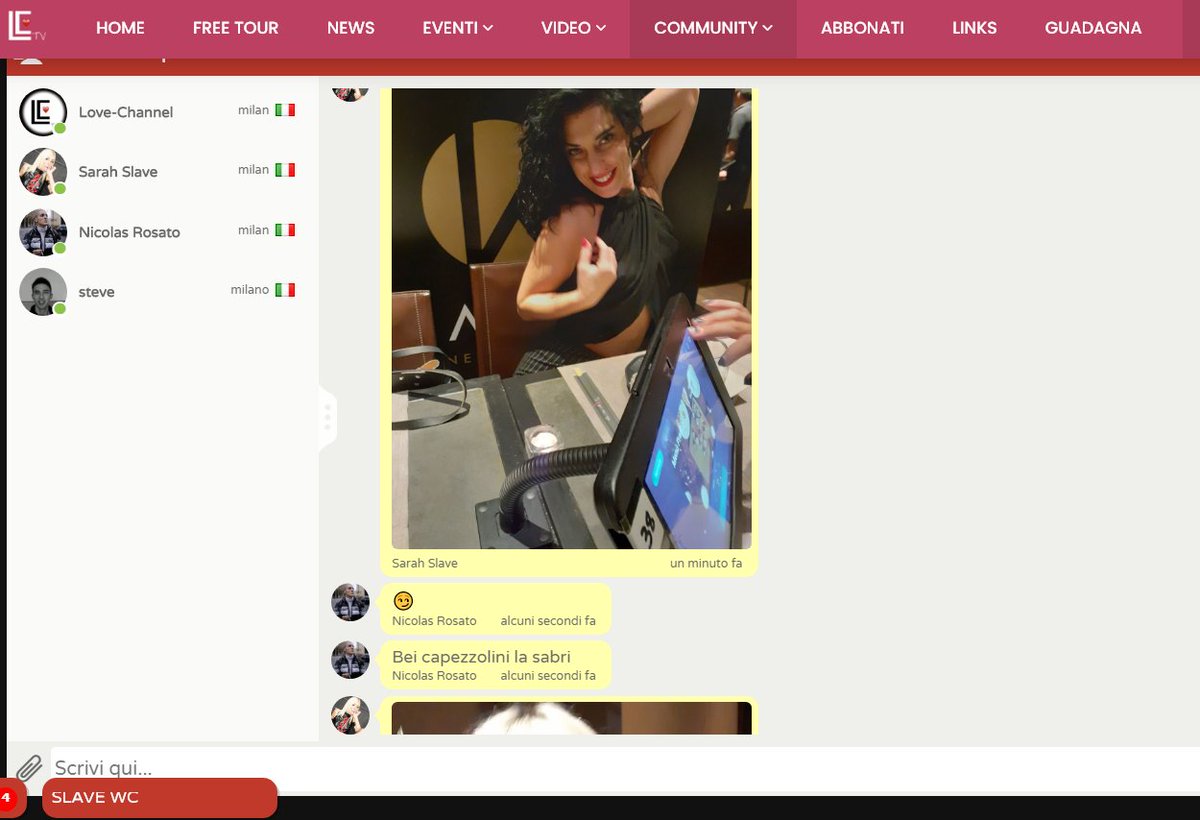 _Love_Channel's tweet photo. @SarahSlave2 è @Sabrinaice1 sono al ristorante ma rimangono comunque attive nella nostra chat. Vieni a salutarle qui: https://t.co/0Oi14SFW2A https://t.co/Q5Da7IROqG