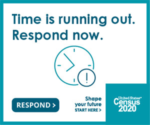 Time is running out to respond to the Census! Please remind friends, family members, &amp; neighbors to participate. To avoid missing out on funding for critical public services over the next 10 years, everyone must be counted. Respond online at 2020census.gov.