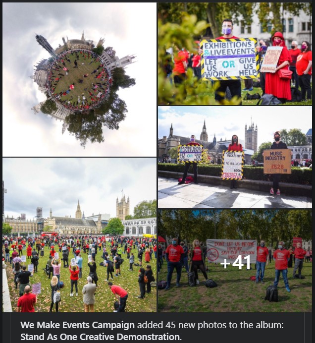 Wow, that an incredible turnout! Over 1300 industry professionals and supporters assembled today at in Parliament Square, London for the Stand As One Creative Demonstration.

facebook.com/wemakeeventsof…