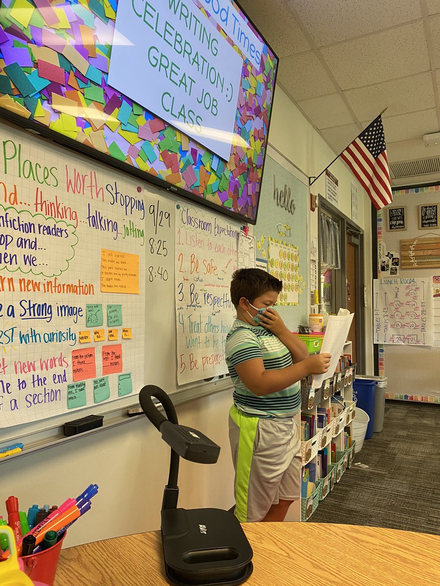 morganday23's tweet photo. Today we had our first writing celebration! 🤩 So proud of all of my students for sharing on the mini red carpet! #smithlearns https://t.co/KAVmsdWaY5