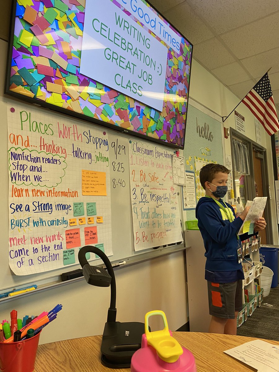 morganday23's tweet photo. Today we had our first writing celebration! 🤩 So proud of all of my students for sharing on the mini red carpet! #smithlearns https://t.co/KAVmsdWaY5