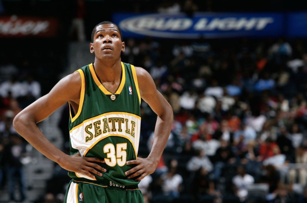 3) After a legendary freshmen year at Texas, which ended with a unanimous national player of the year award, Kevin Durant declared for the NBA draft.The Seattle SuperSonics selected Kevin Durant with the second overall pick in the 2007 NBA Draft.The first pick?Greg Oden