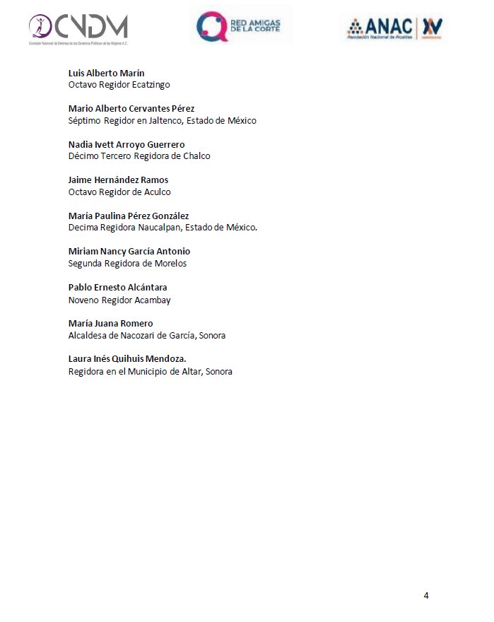 Exhortamos a la <a href="/Mx_Diputados/">H. Cámara de Diputados</a> y Diputadas del Estado de México a actuar con congruencia con la finalidad de  garantizar el principio de paridad de género y la igualdad de oportunidades.