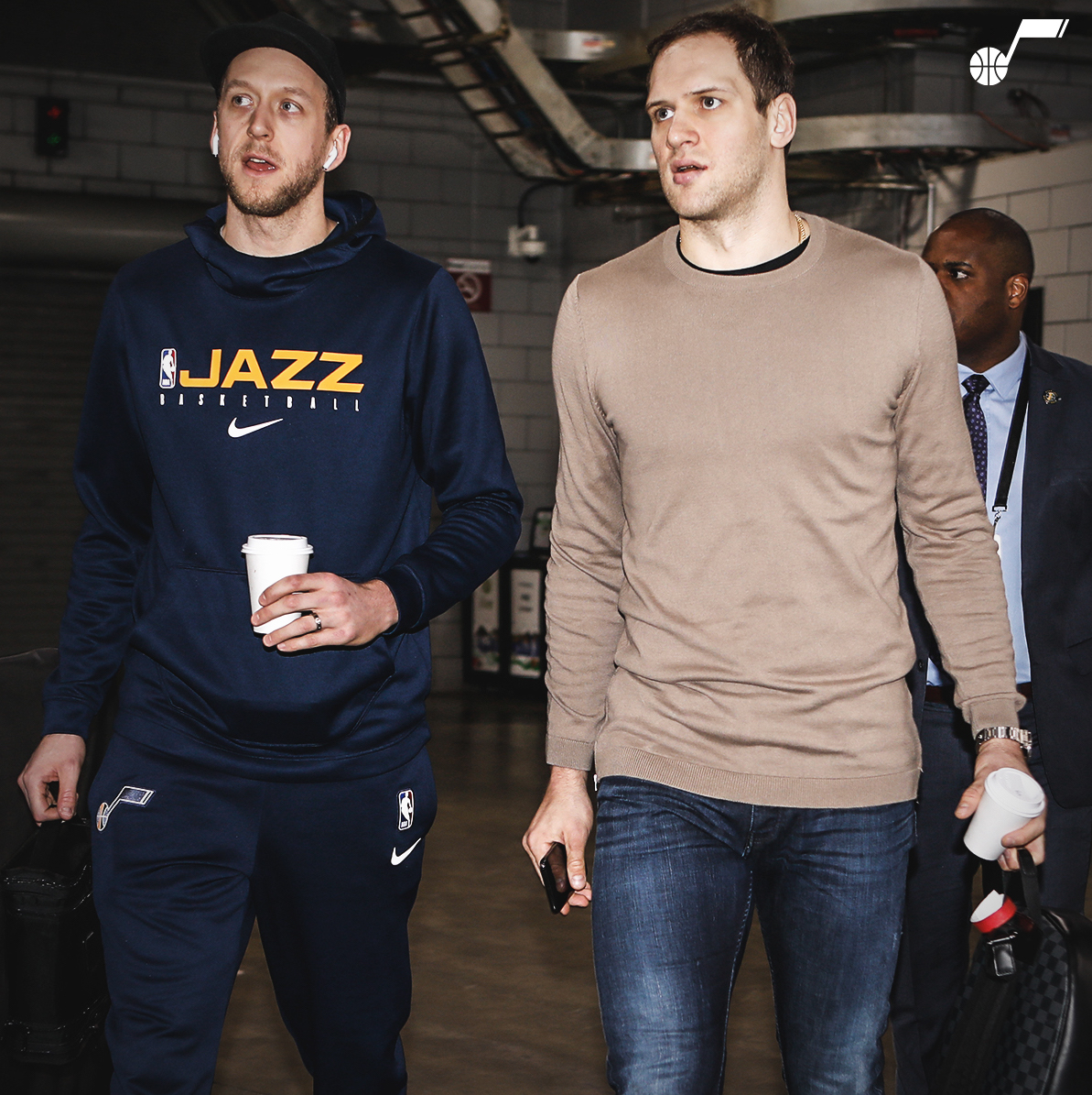 Here's Joe and Bojan holding cups of coffee.