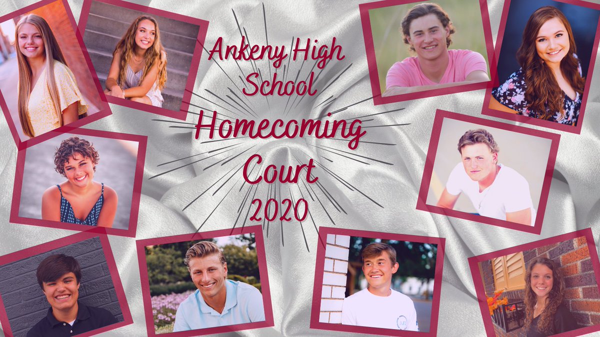 A_UMTHUN's tweet photo. Congrats to our entire @Ankeny_Hawks Homecoming Court! Pictured clockwise from top left:
McKayla Doyle, Madeleine Murphy, Brody Brecht, Alayna Steim, Weston Fulk, Megan Bosch, Marcus Ugolini, Jase Bauer, Noah Hackbart, &amp; Raylin Capdevila. King &amp; Queen will crowned Friday! #TFBH https://t.co/fsCNWlQoE5