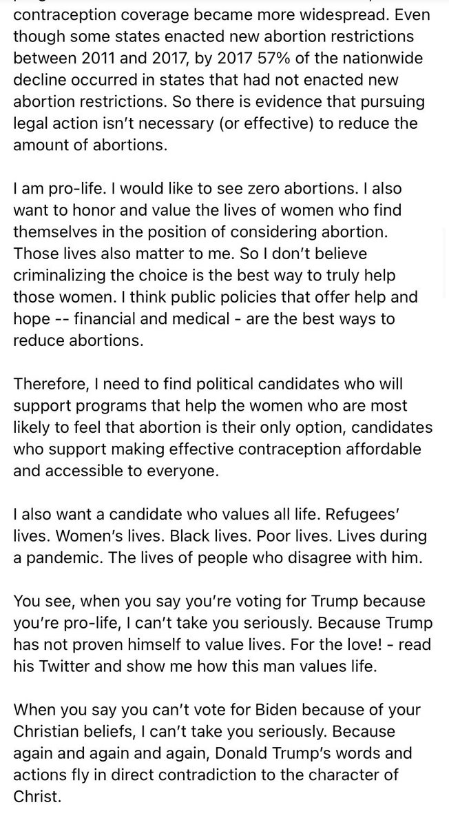 iamhunterbailey's tweet photo. if you’re a pro-life christian concerned about the upcoming election, PLEASE take time to read thru this post. 

(found this on facebook, the user’s name is included.) https://t.co/x5Uk3vy5Sx