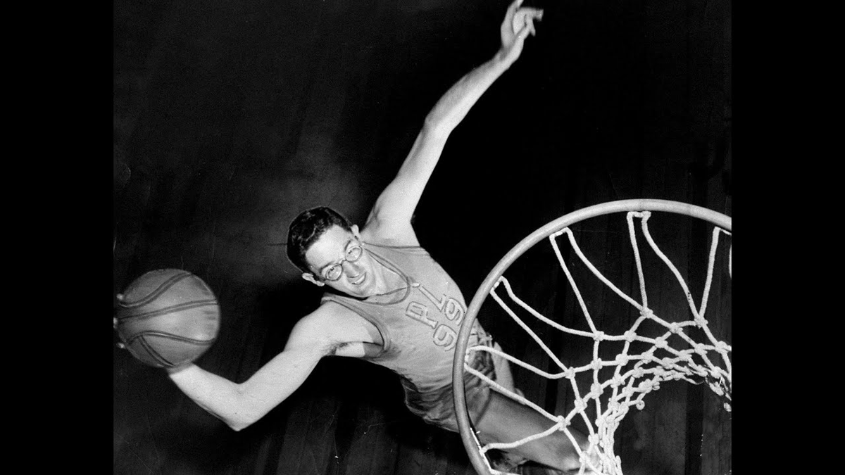1954 DPOY: Mikan (5)First close race for DPOY, as Mikan edged Dolph Schayes, the Nats' PF.Mikan led in DWS with 6.6, just above Schayes' 6.3. (Mikan had fewer MP, so DWS/48 gap was wider between Mikan & Schayes.)Nats led in DRtg 83.0 to 83.5 for Lakers.Mikan retired.