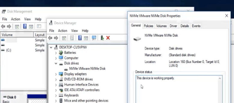 WhatAintInside's tweet photo. VMworld demo of Project Monterey showing vSAN exposed to Windows VM as NVMe. Using an @nvidia  BlueField-based SmartNIC running @esxi_arm! https://t.co/n7vObP6iDi