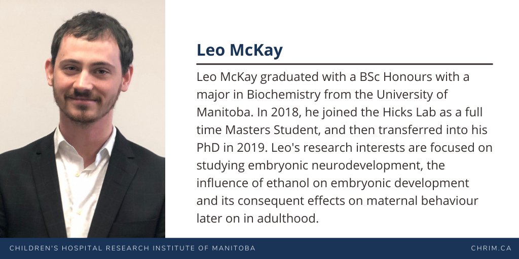 ENRRICH_Theme's tweet photo. We're very excited to introduce #ENRRICHtrainee Leo McKay, whose current research focuses on FASD and neurodevelopment under the supervision of Dr. Geoff Hicks. Watch for Leo next week, at @CHRIManitoba's #CHRD2020! https://t.co/tdJ4MH8QYm
