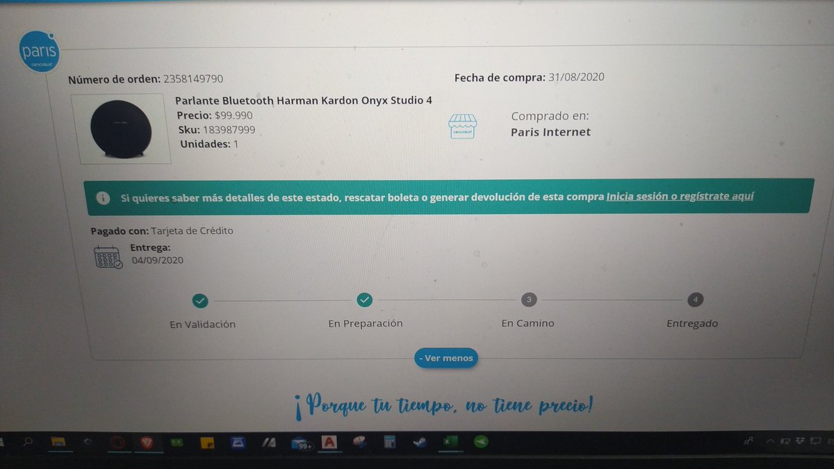 Pablo08008963's tweet photo. @tiendas_paris un mes desde que realice la compra, PAGUE EL ENVIO POR RAPIDEZ
debía ser despachado el día 4 de septiembre, TODAS LAS EMPRESAS QUE TIENEN RETRASO SE HAN COMUNICADO CONMIGO. 
necesito mi compra AHORA, NO ACEPTARE DEVOLUCIONES https://t.co/zigKuGgXzk