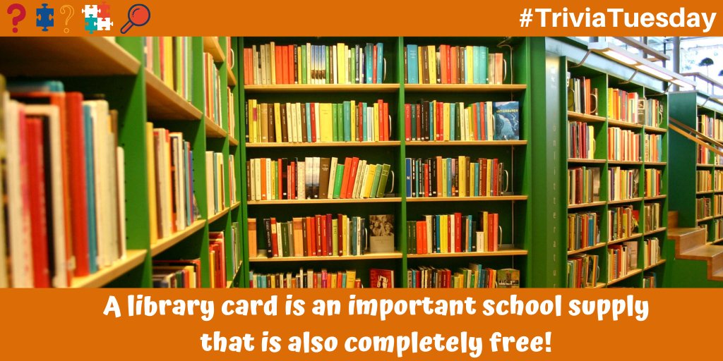 NYSEDNews's tweet image. #TriviaTuesday answer: A library card is an important school supply that is also completely free! September is #LibraryCardSignUp Month, so get yours today. @NYSLibrary