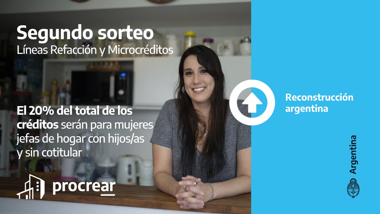 Procrear On Twitter El Segundo Sorteo De Procrear De Las Lineas Microcreditos Y Refaccion Incluira La Asignacion De Creditos Para Mujeres Jefas De Hogar Con Hijos As Menores De Edad En El Marco