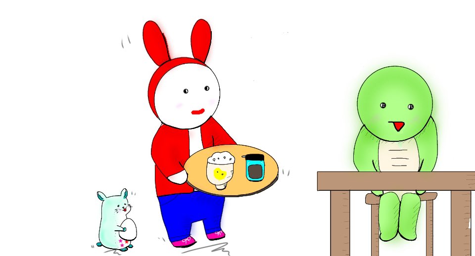 朝ごはんはなあに 私は コーヒー 妹は パンとミルク まいぜんシスターズ デザート担当のイラスト 朝ごはんはなあに 私は コーヒー 妹は パンとミルク まいぜんシスターズ デザート担当のイラスト
