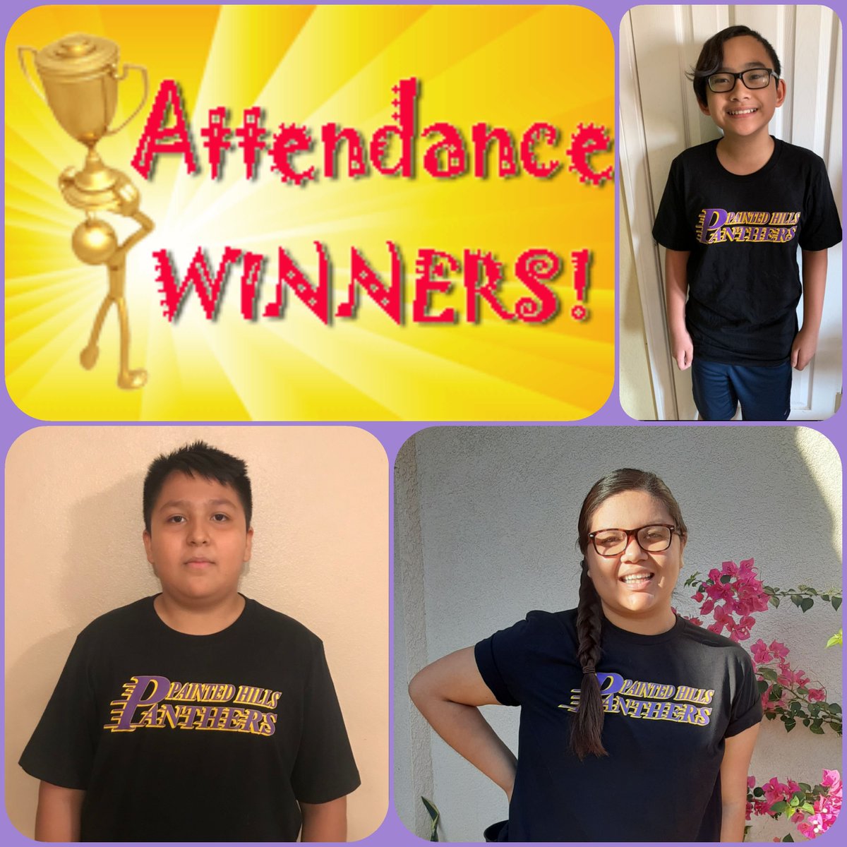 Let's show our #pantherpride &amp; cheer for our Panthers! Great job on keeping up with your attendance. Enjoy your new T-Shirt!