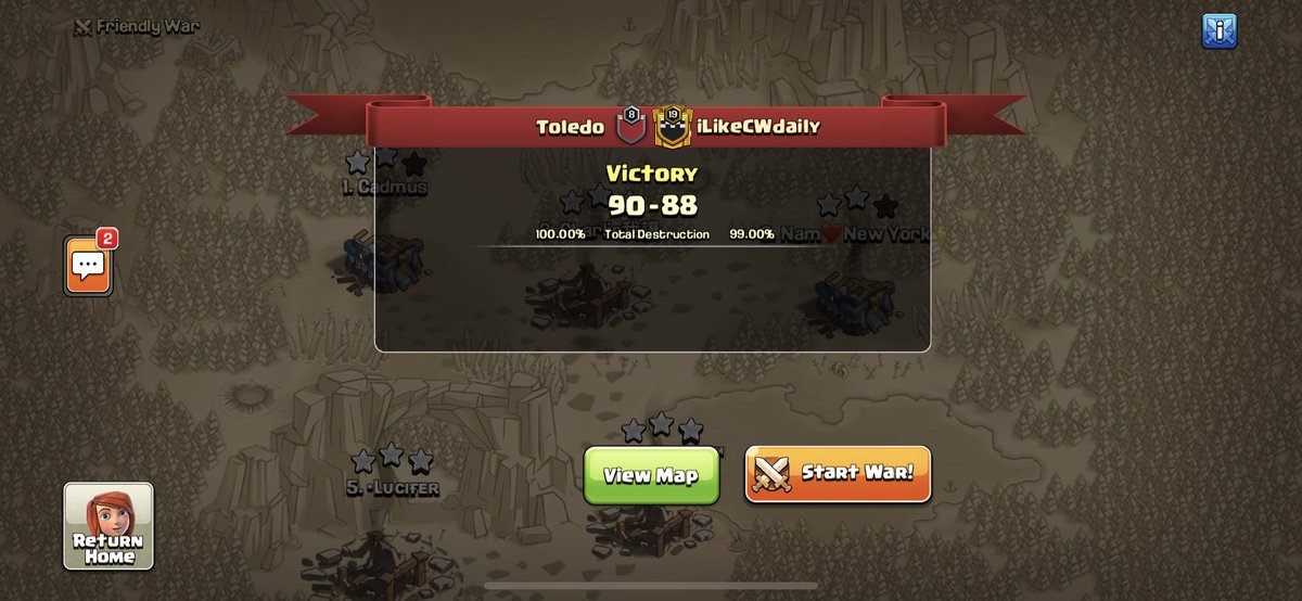Toledo (@toledococ) on Twitter photo Our result of mlcw AQL w3💪🏻 Big gg to our mates over in <a href="/iLikeCWdailyCoc/">iLikeCWdaily</a> 🔥 Nice war from both sides🦦 All the best in the future Our result of mlcw AQL w3💪🏻 Big gg to our mates over in <a href="/iLikeCWdailyCoc/">iLikeCWdaily</a> 🔥 Nice war from both sides🦦 All the best in the future